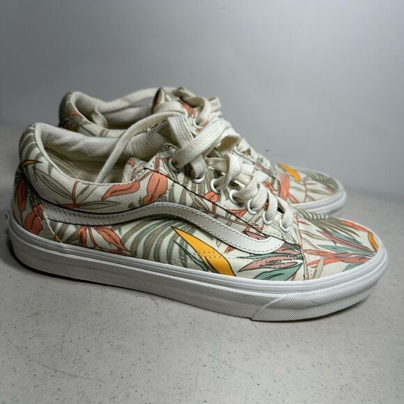VANS Old Skool Low Authentic California Floral, Hawaiian (Beige) Womens 8 Shoes - Picture 2 of 8